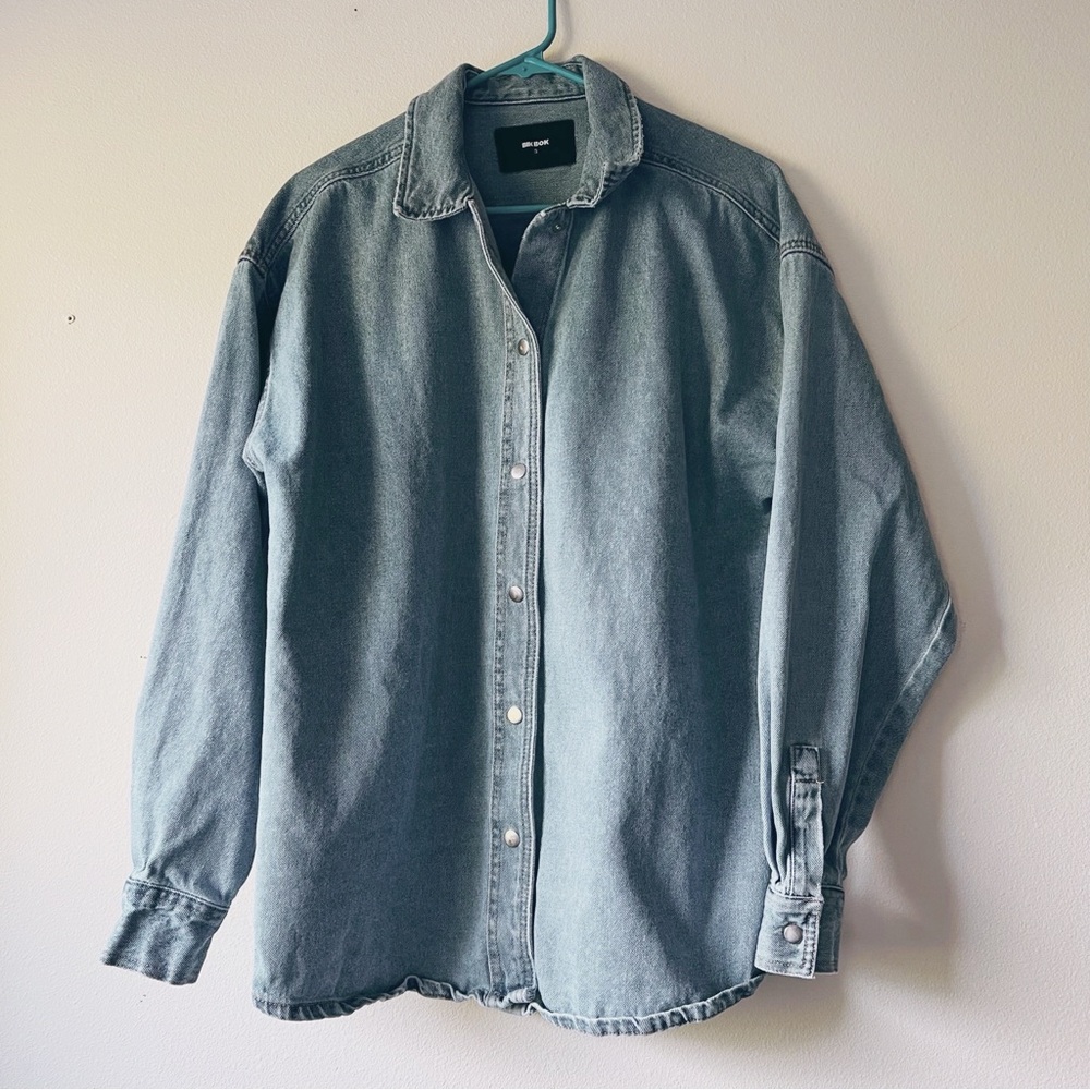 Bikbok womens lightweight‎ denim shacket jacket size S